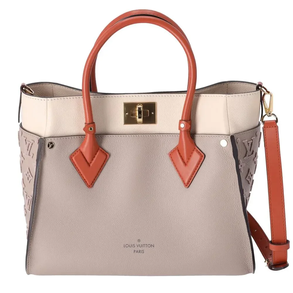 Louis Vuitton On My Side MM Satchel Monogram Tuffetage Galet Leather